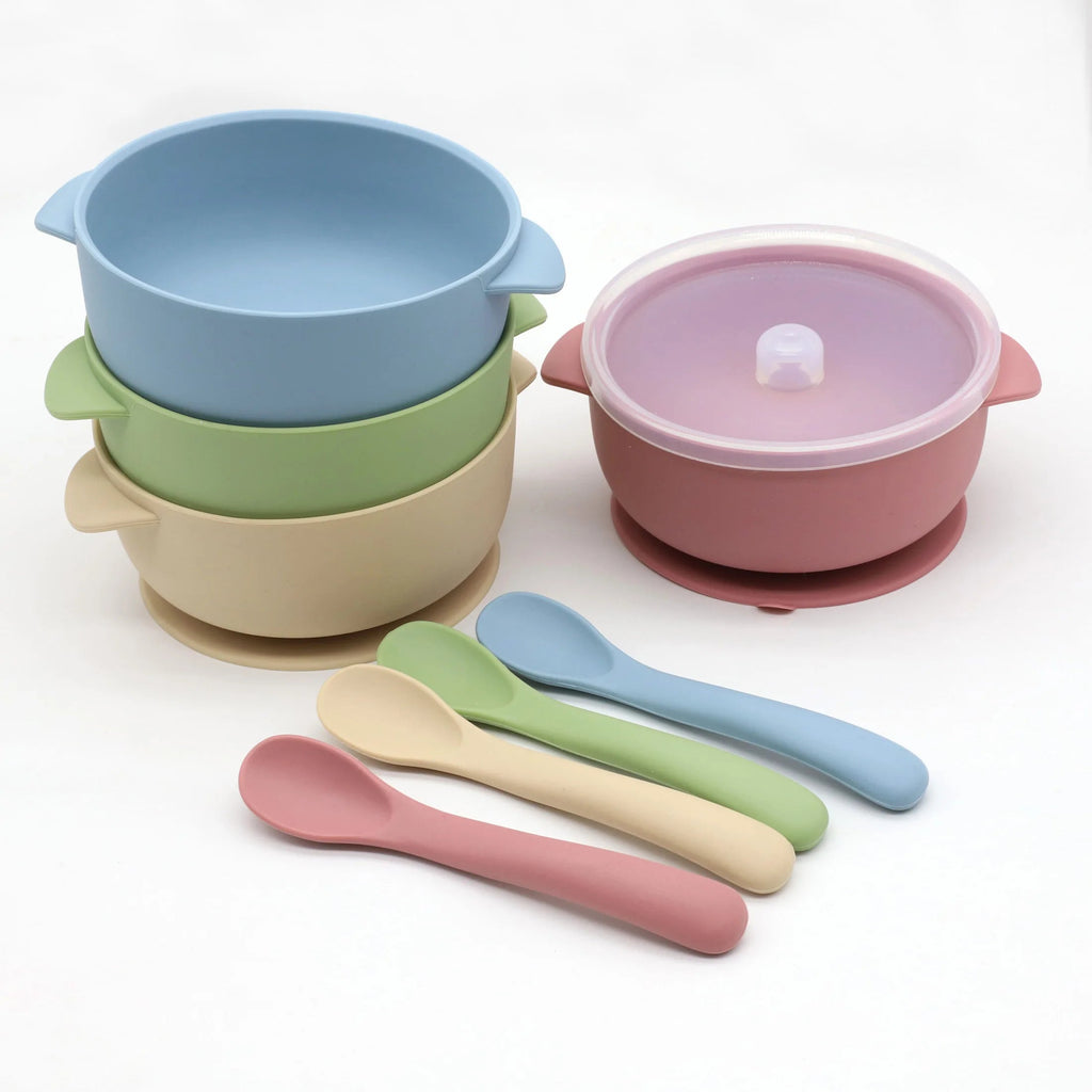 Lunivay 3-Piece Silicone Baby Bowl Set – Suction Feeding Bowls