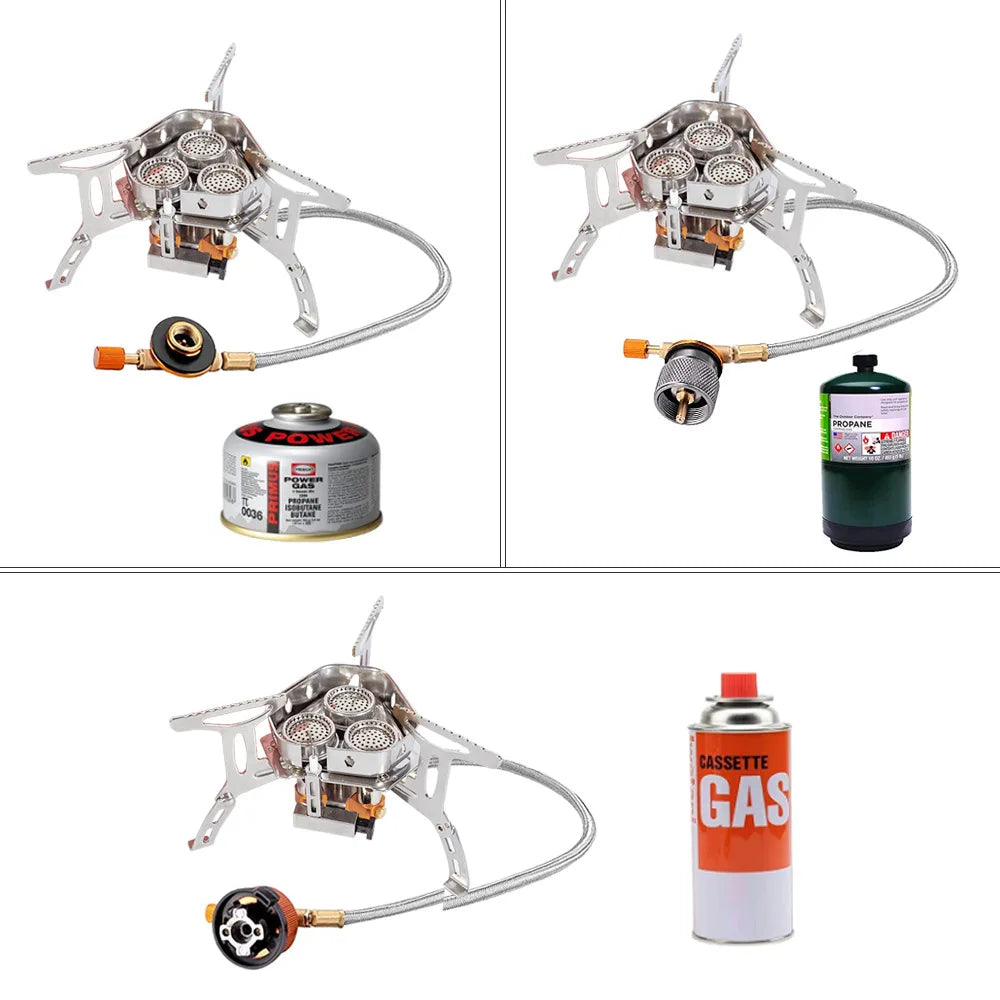 TARKA 3 Heads Camping Gas Stove – Portable Folding Outdoor Burner