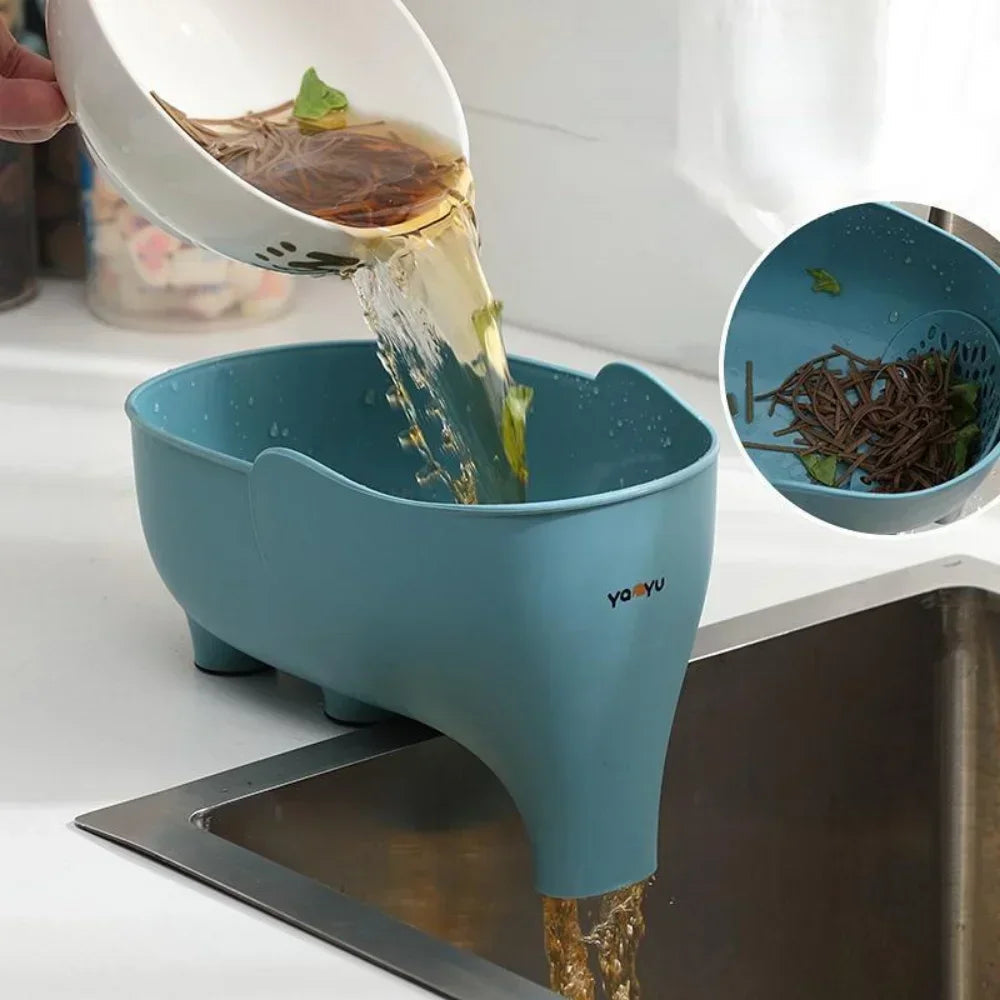 Elephant Sink Strainer Basket – Hanging Kitchen Drain Organizer