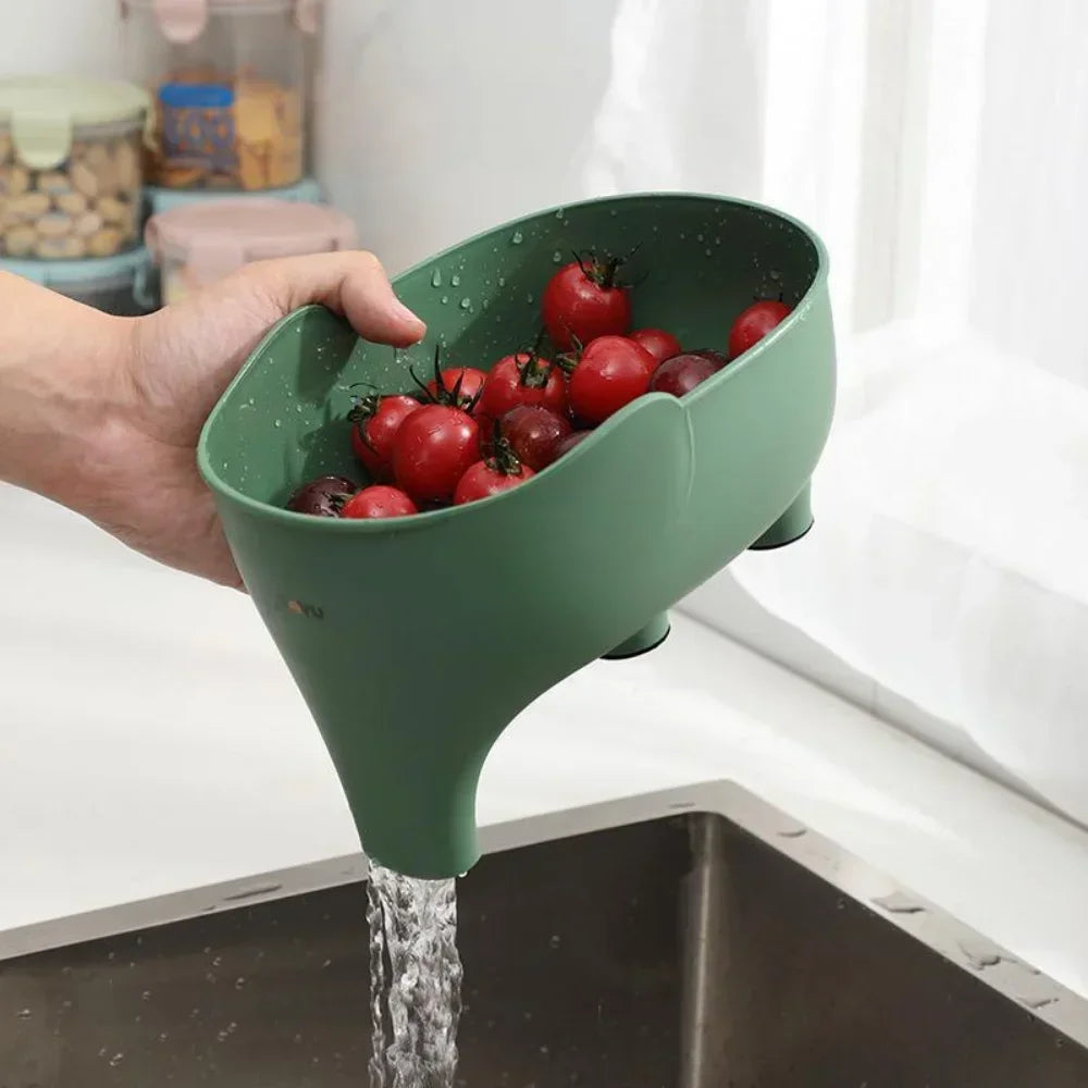 Elephant Sink Strainer Basket – Hanging Kitchen Drain Organizer